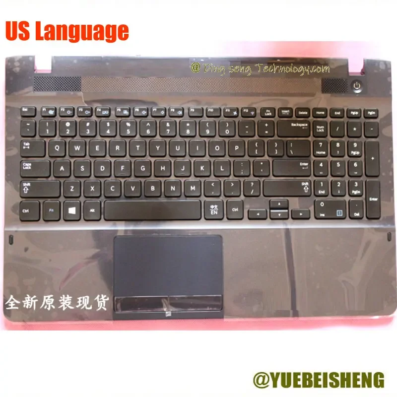 

YUEBEISEHNG New/Org for Samsung NP270E5J 270E5G 270E5U 270E5R 270E5K palmrest US keyboard upper cover Touchpad,Dark blue