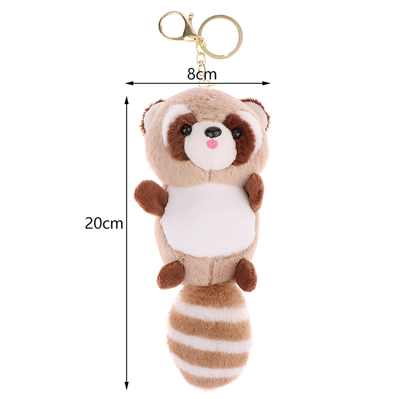 New Raccoon Plush Pendant Soft Key Chain Christmase Birthday Gift Plush Toy Boys And Girls Bag Accessories