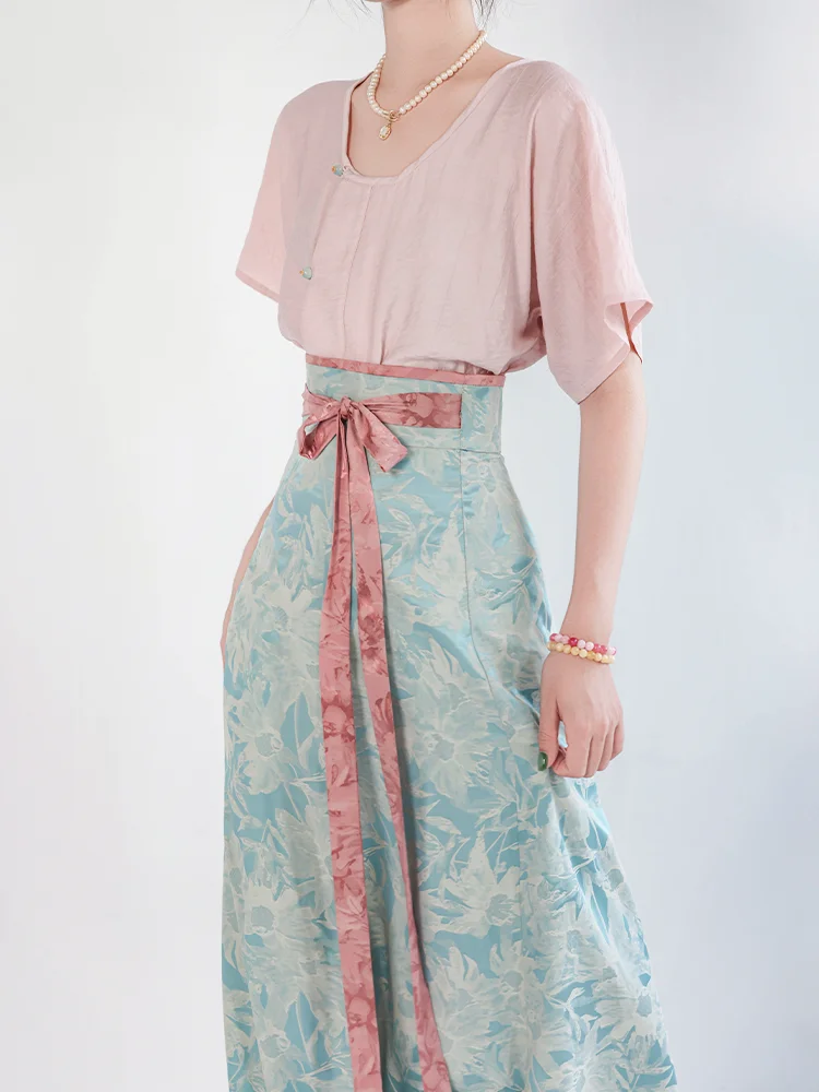 

Оригинальный женский комплект Ханьфу в стиле династий Тан и Цин с глазурной росписью, для повседневной носки, весенне-летний наряд