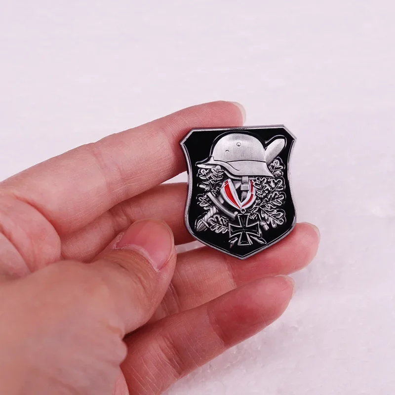 شارة خوذة ألمانية عتيقة ، WW2 ، wii ، Deutschland ، بروش درع Wehrmacht #3