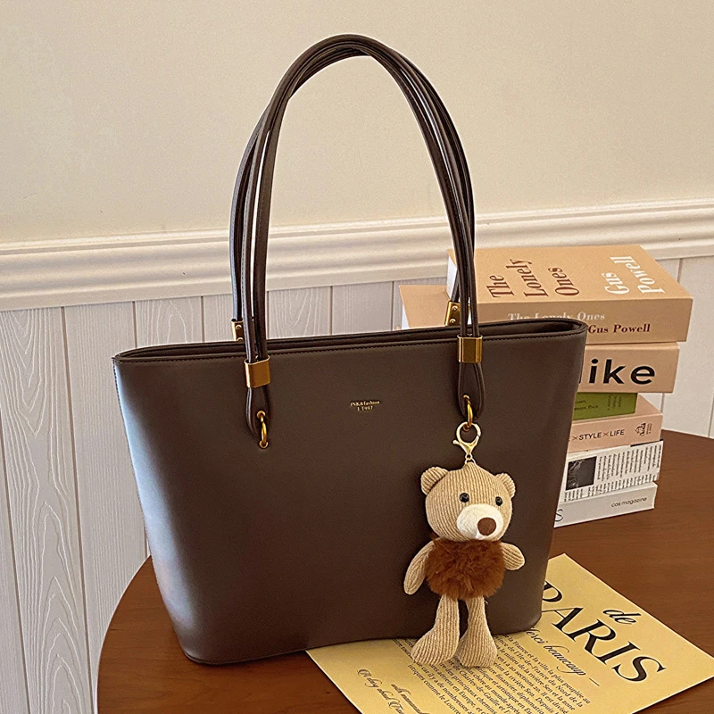 سعة كبيرة خمر الحد الأدنى حقيبة حمل نسائية بولي الملمس الملمس تنوعا حقيبة كتف واحدة للنزهات والتنقل #1