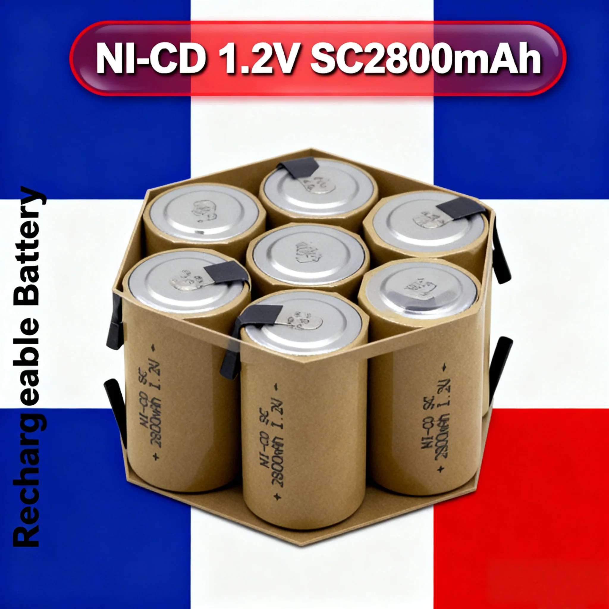 Batterie SC Ni-Cd 1.2V 2800mAh avec onglets-haute puissance pour perceuse électrique tournevis outil électrique 1000 Cycles-livraison gratuite ​