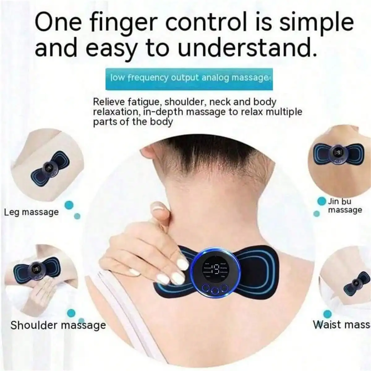 Neck Massager LCD Display EMS Electric Cervical Massage Patch Low-Frequency Pulse Muscle Stimulation Pad For Relaxation