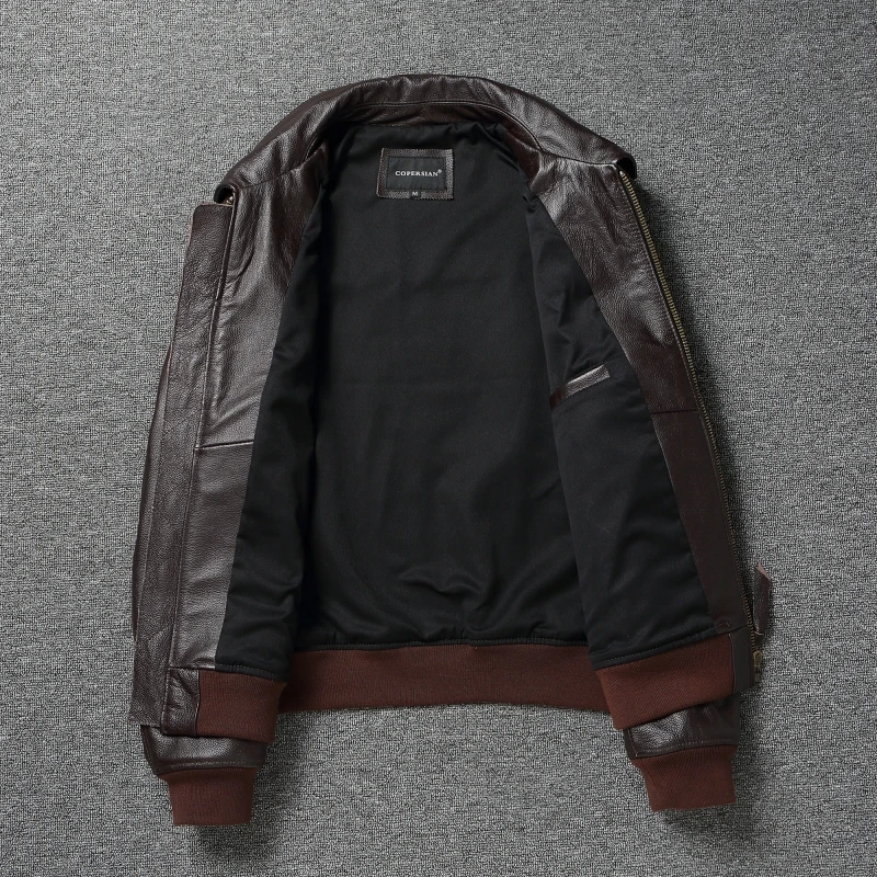 سترة جلدية للدراجات النارية للرجال ملابس لراكبي الدراجات النارية معطف من جلد البقر لراكبي الدراجات النارية سترة جلدية بنية عتيقة مقهى المتسابق #3