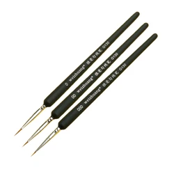 3pcs Brush 0/ 00/ 000 Wolf Hair Brushes Set for Detail Art Painting Miniature Acrylic Watercolor Oil Gouache Paint Brush Pen