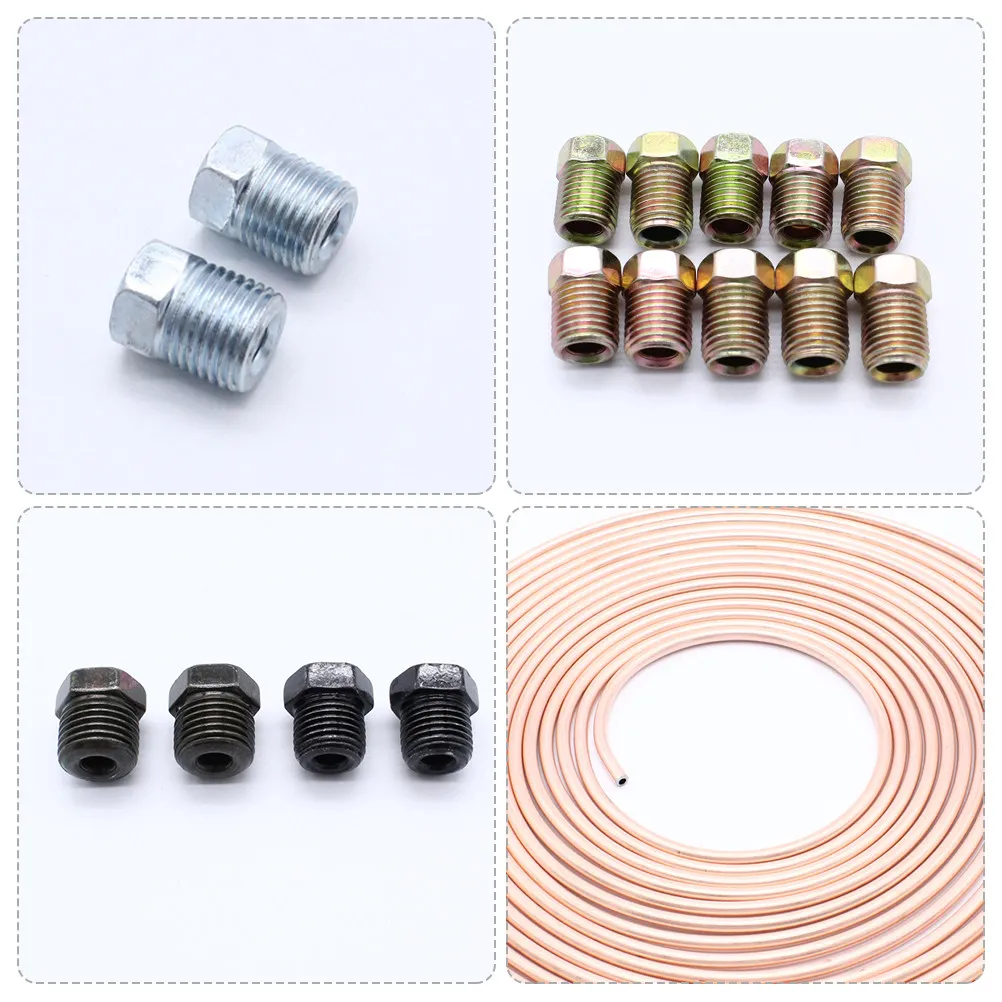 

1Set Professional Nickel Copper Brake Tube Coil Excellent Workmanship Long Service Life Flexible Car Brake Line Compatible with