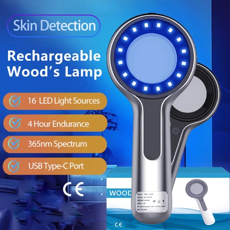NIEUW Woods Lamp Huidanalysator voor de huid UV-vergrootglas voor schoonheid Gezichtstesten Houten lamp Licht Huidanalyse Detectie Huidverzorging