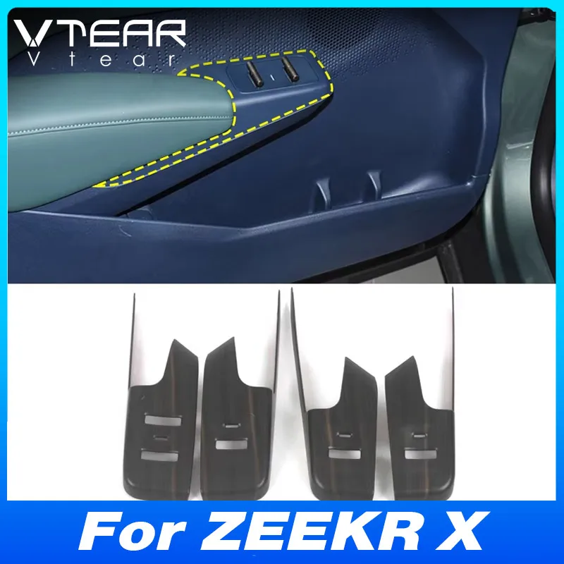 

Vtear Car Door Window Glass Lift Switch Adjustment Button Cover Frame Stickers Interior Decoration For ZEEKR X ME YOU 2023 2024