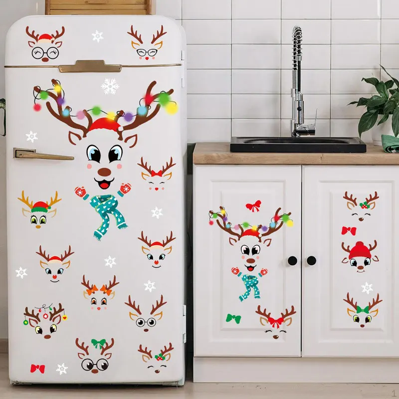 PVC decorative wall stickers cute cartoon self-adhesive emoticons glass windows refrigerators kitchen cabinets cup decoratickers