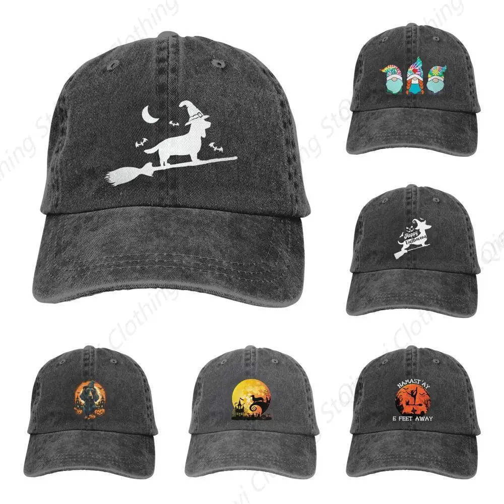 Halloween Witch Baseball Cap Golf Dad Hat Adjustable Original Classic Low Profile Cotton Hat Men Women