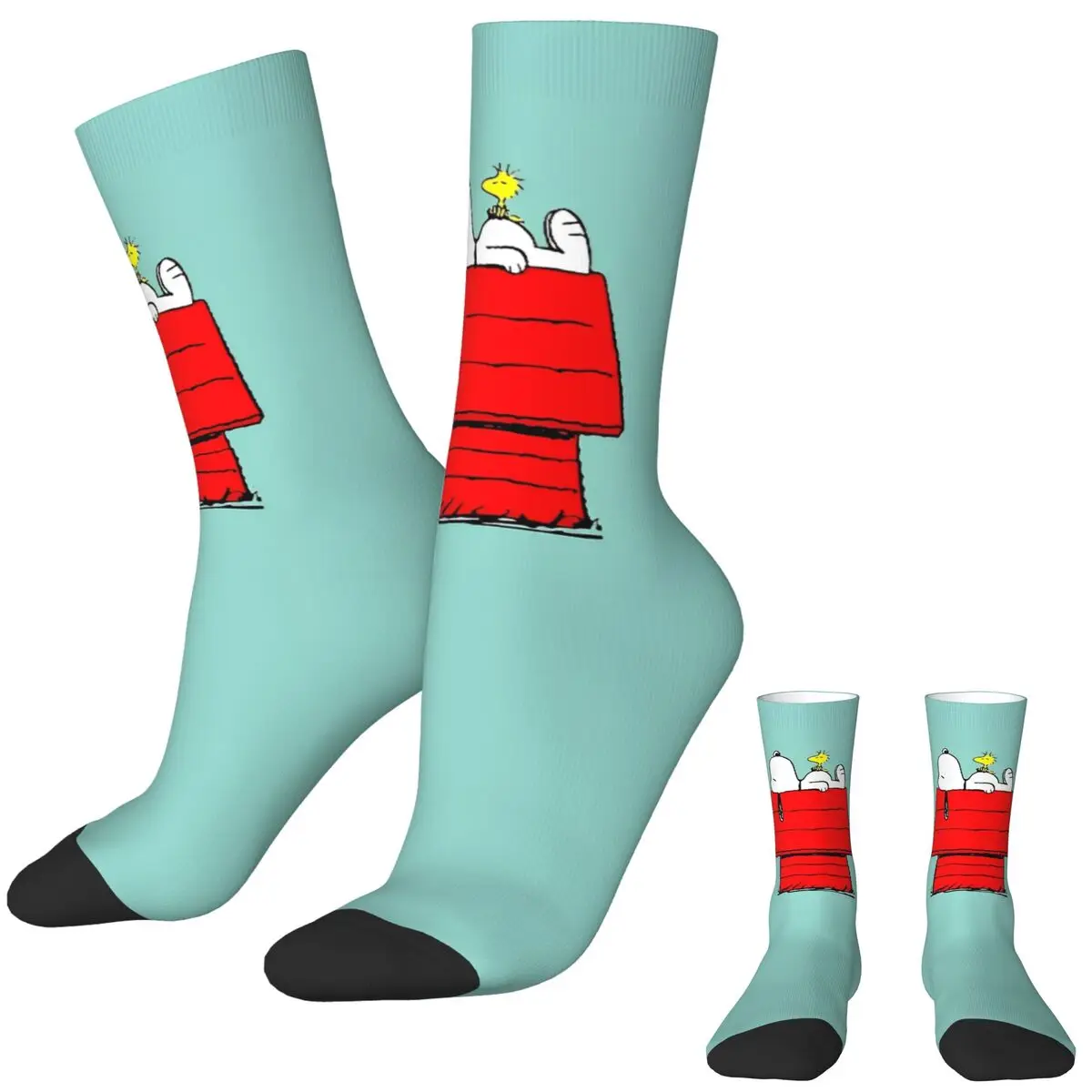 Snoopile-Chaussettes coordonnantes imprimées pour couple, bas d'hiver, chaussettes confortables Kawaii, chaussettes de course