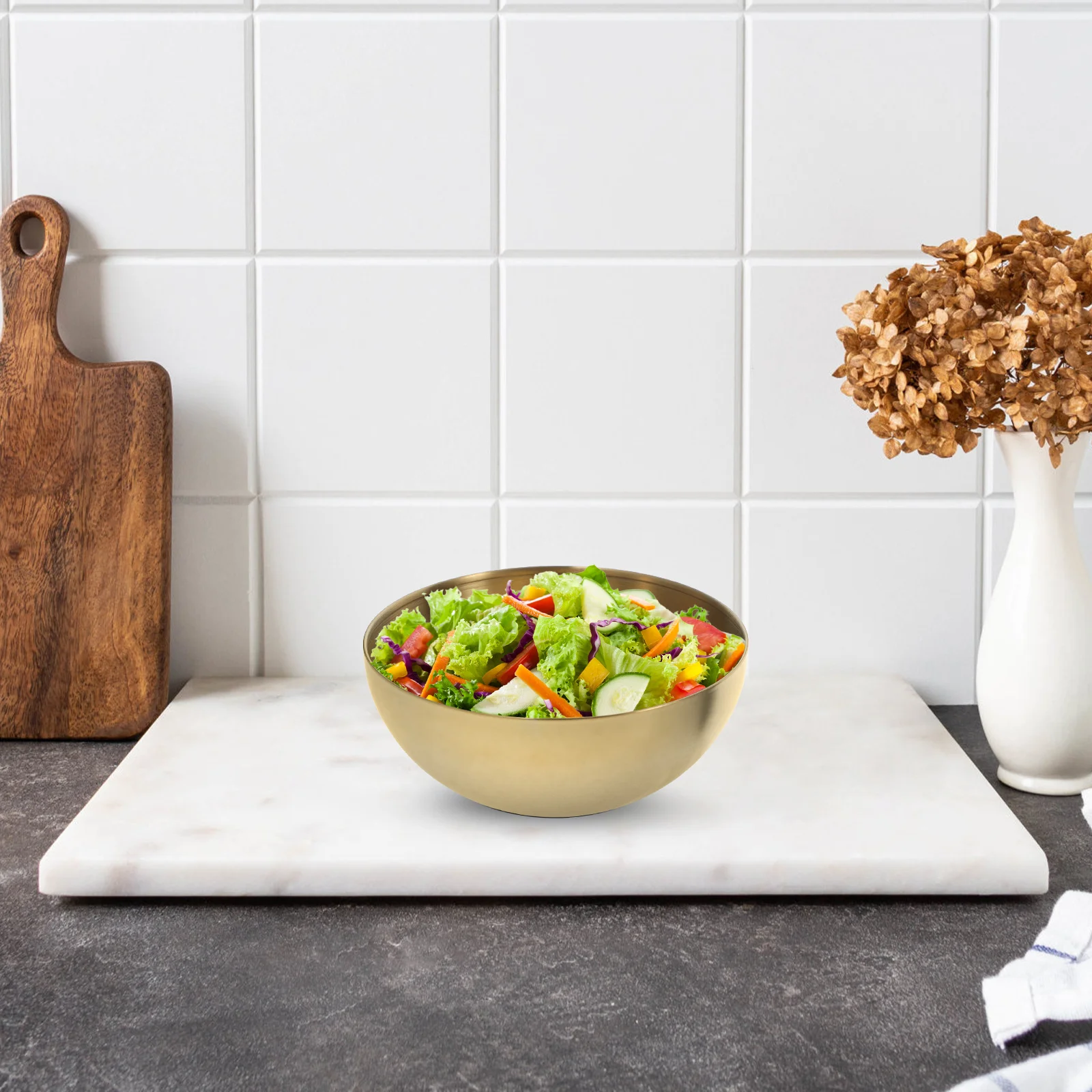 

Stainless Steel Bowl Kitchen Tableware Noodle Soup Salad Rice Holder Simple Design Excellent Workmanship Food Serving Bowl