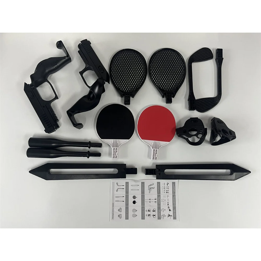 

14-in-1 VR Somatic Game Set Racquet*4+Lightsaber*2 +Golf Stick*2 +Gunstock*2+Holder*4 Kits for PS VR2 Controller Accessories