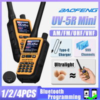 1/2/4PCS Baofeng UV 5R Mini Walkie Talkie Bluetooth Read Write Frequency FM Type-C Jack Frequency Hopping Camping Portable Radio