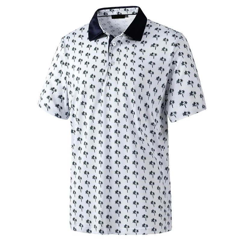 Stars Tree Pattern 3D Printed Polo Golf Shirt For Men Plaid Striped Design Casual Sports Button T-shirt Short Sleeves Sunday - Image 3