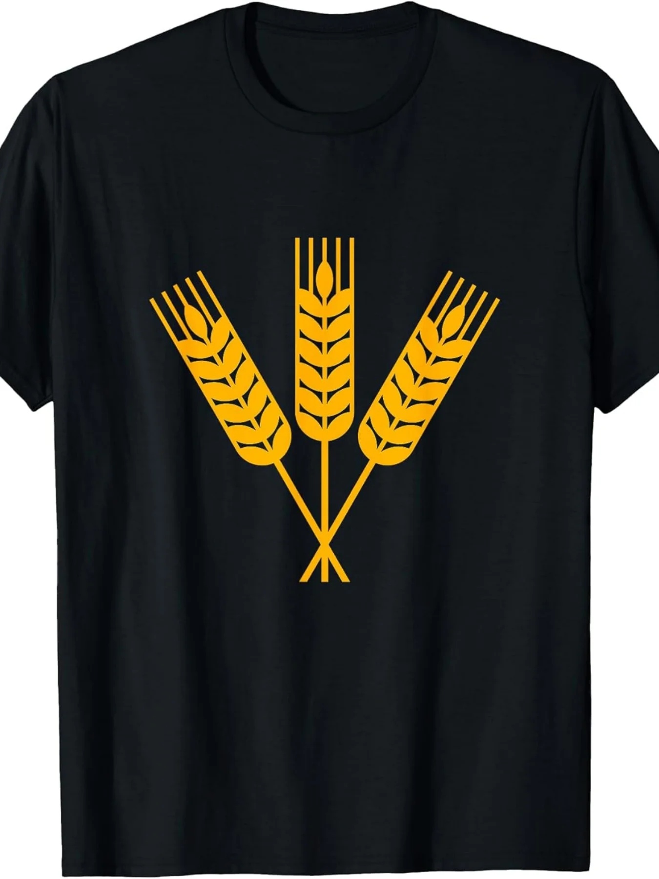

Wheat Sheaf Graphic Tee Harvest Wheat Print T-Shirt Farmer Style Unisex Top Casual Wear Summer Shirt Short Sleeve Printed Tee