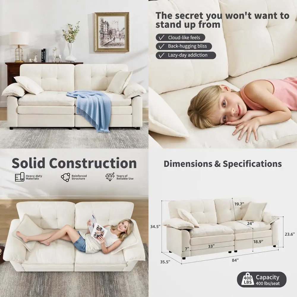 Modern 84" Loveseat… - image