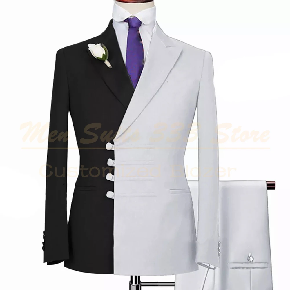 

Luxury Customized Suits for Men Blazer Elegant Wedding Single Breasted Peak Lapel Outfits Elegant 2 Piece Jacket Pants Clothing