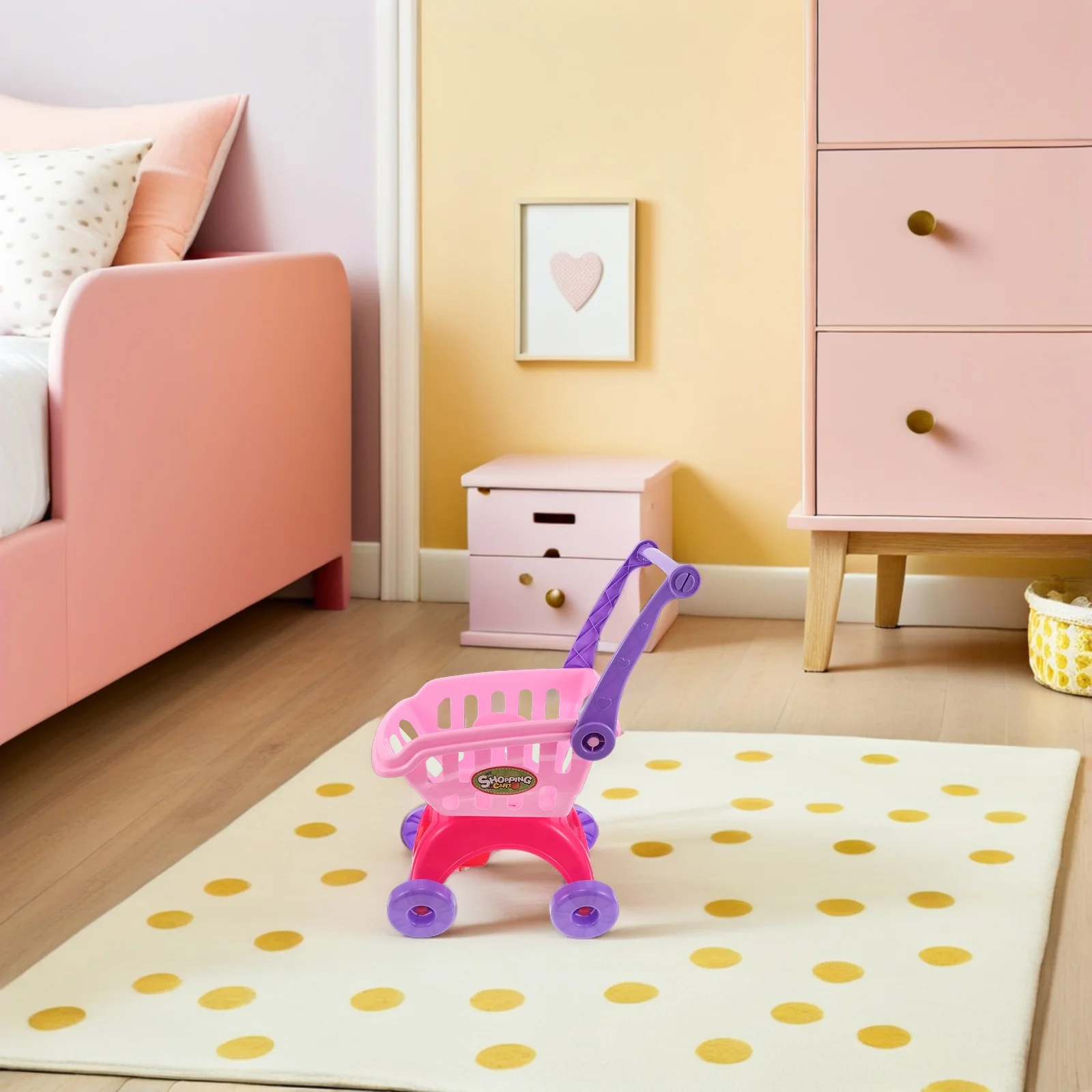 Boodschappen Speelset voor kinderen Mini-winkelwagentje Realistische supermarkttrolley voor peuters Doe alsof rollenspel voor kinderen