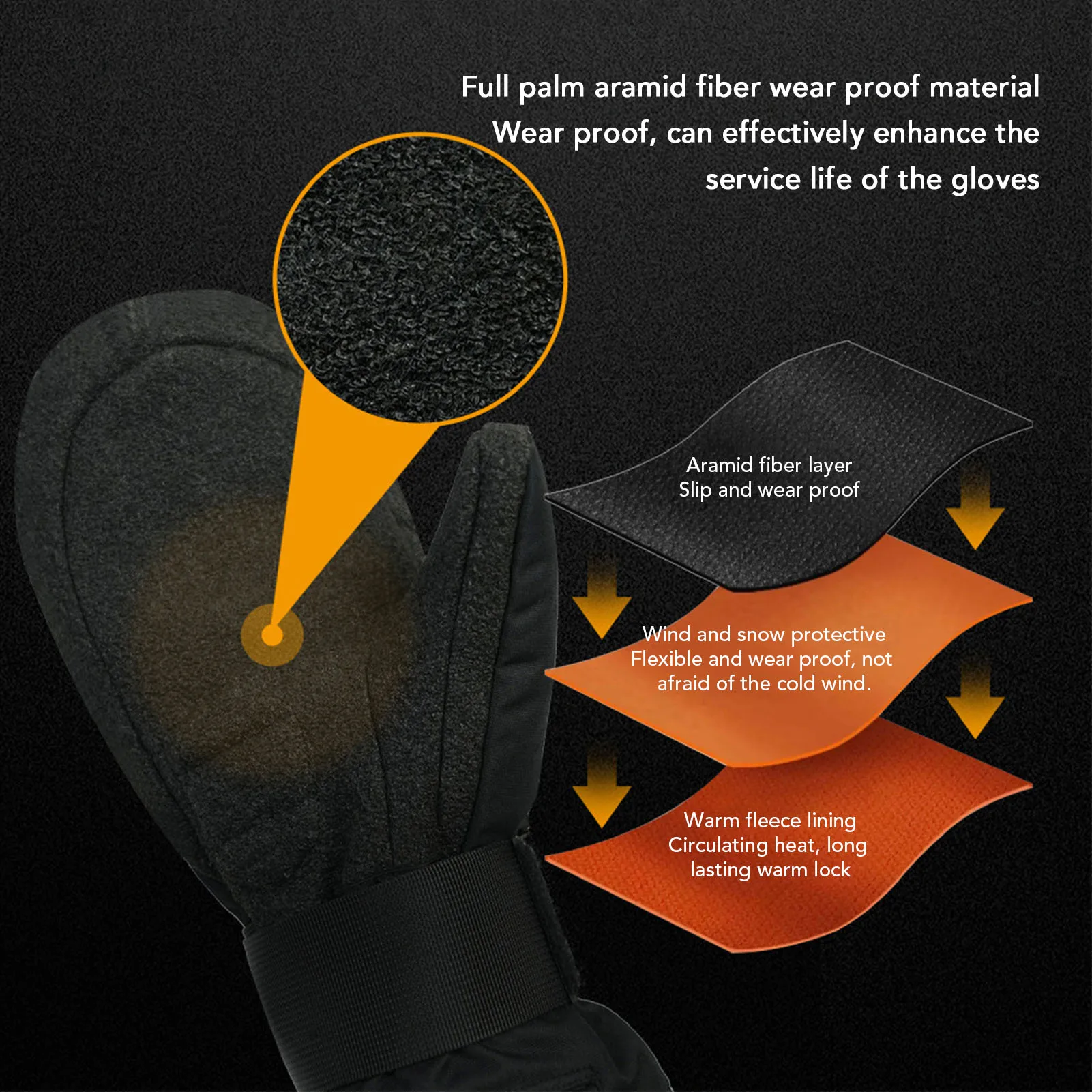 قفازات التزلج إيفا امتصاص الصدمات مكافحة خسر شريط للرسغ الأراميد الحرارية الدافئة بطانة قفازات الشتاء للطقس البارد للنساء