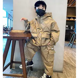 2026 Winter Children Clothing Sets Baby Boy Warm Hooded Down Jackets Pants Clothing Sets Baby Girls Boys Snowsuit Coats Ski Suit