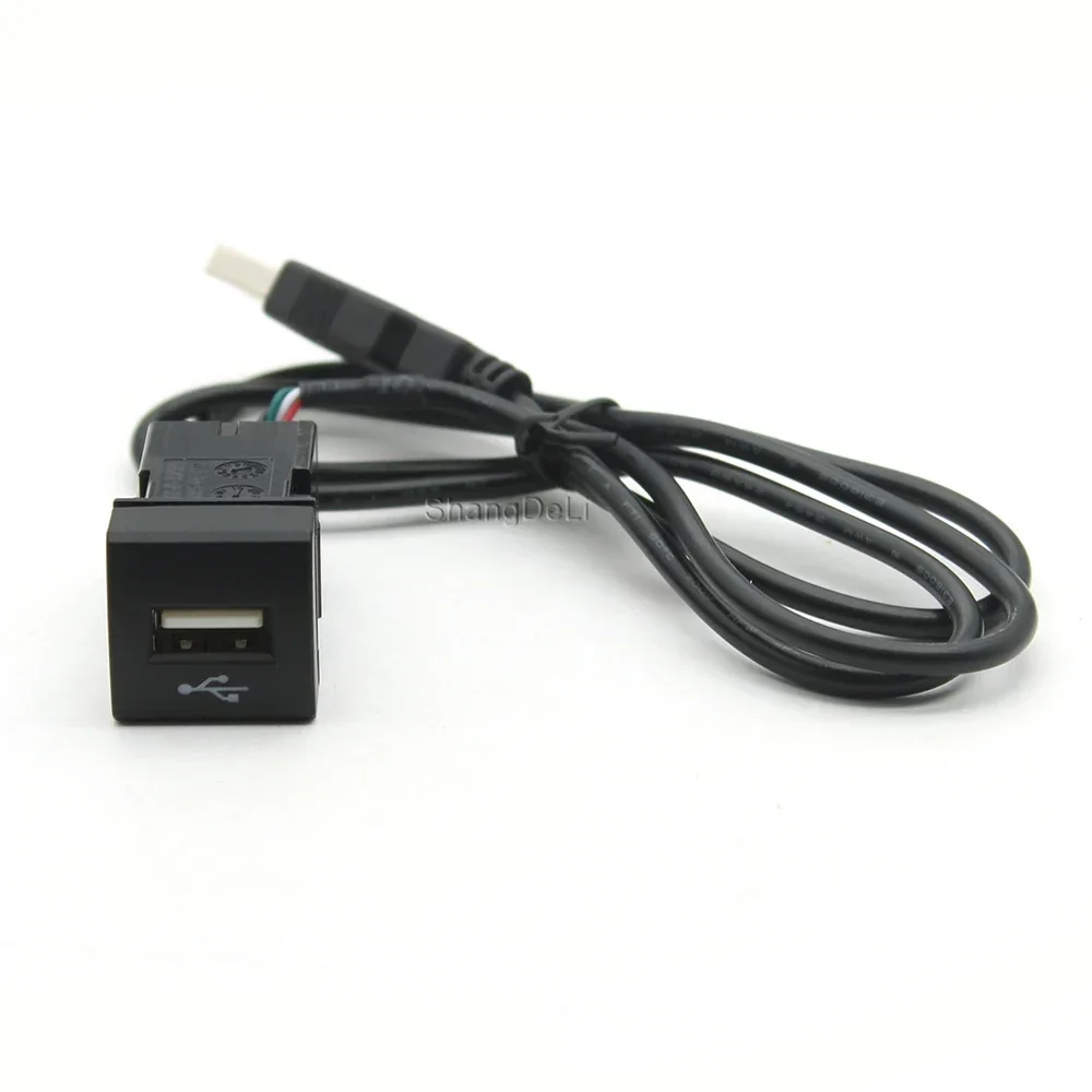Car USB Input Adapter Audio Radio u-disk flash Socket Interface Cable For Toyota Camry Corolla Rav4 Land Cruiser Prado 2018-2020