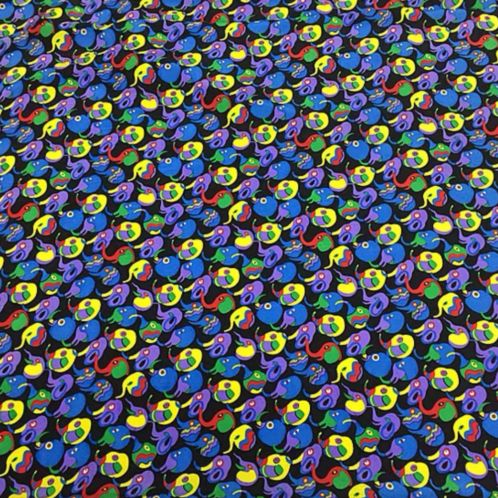 Abstract Animals Party Fashionable Best Price Graceful Silk Dupioni Fabric for Women Man Dress Custom Clothes Pajama Pillowcase