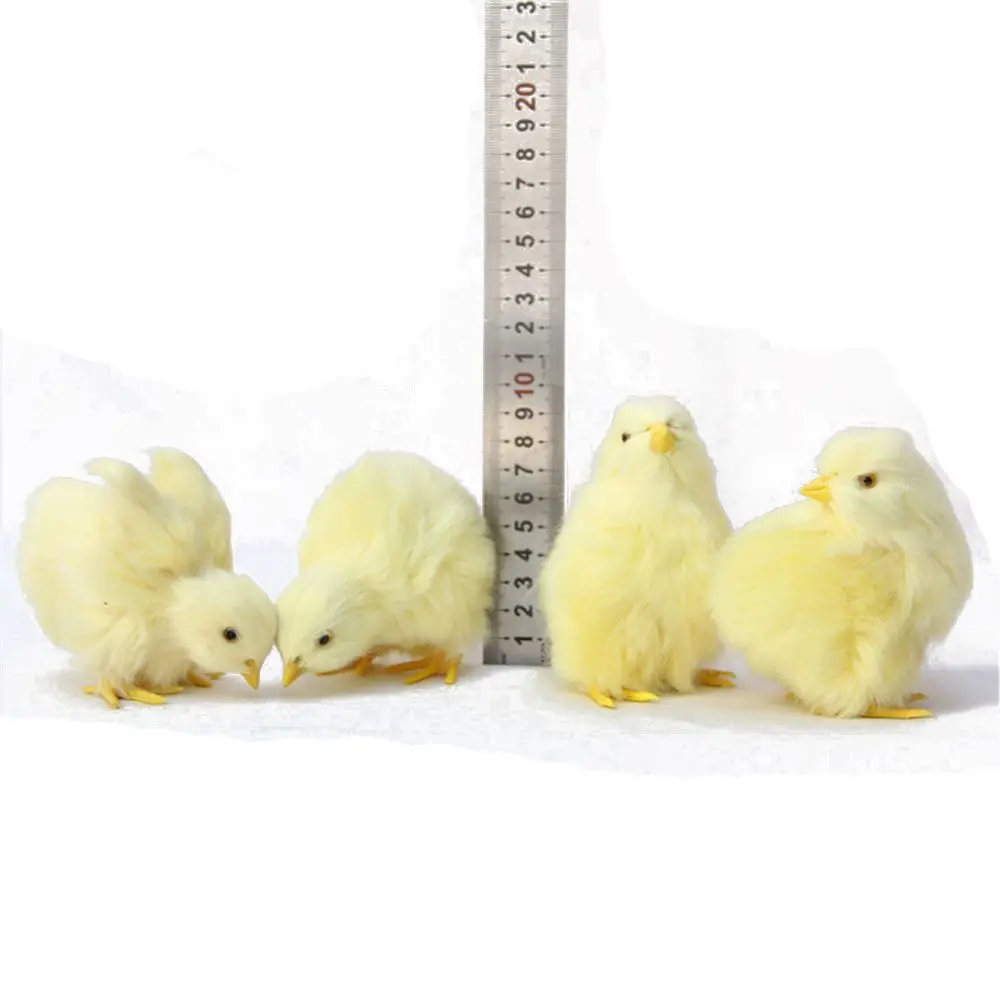 Mini Lovely  Scene Model   Simulation Furry Chicken Easter  Chick Lifelike Bird