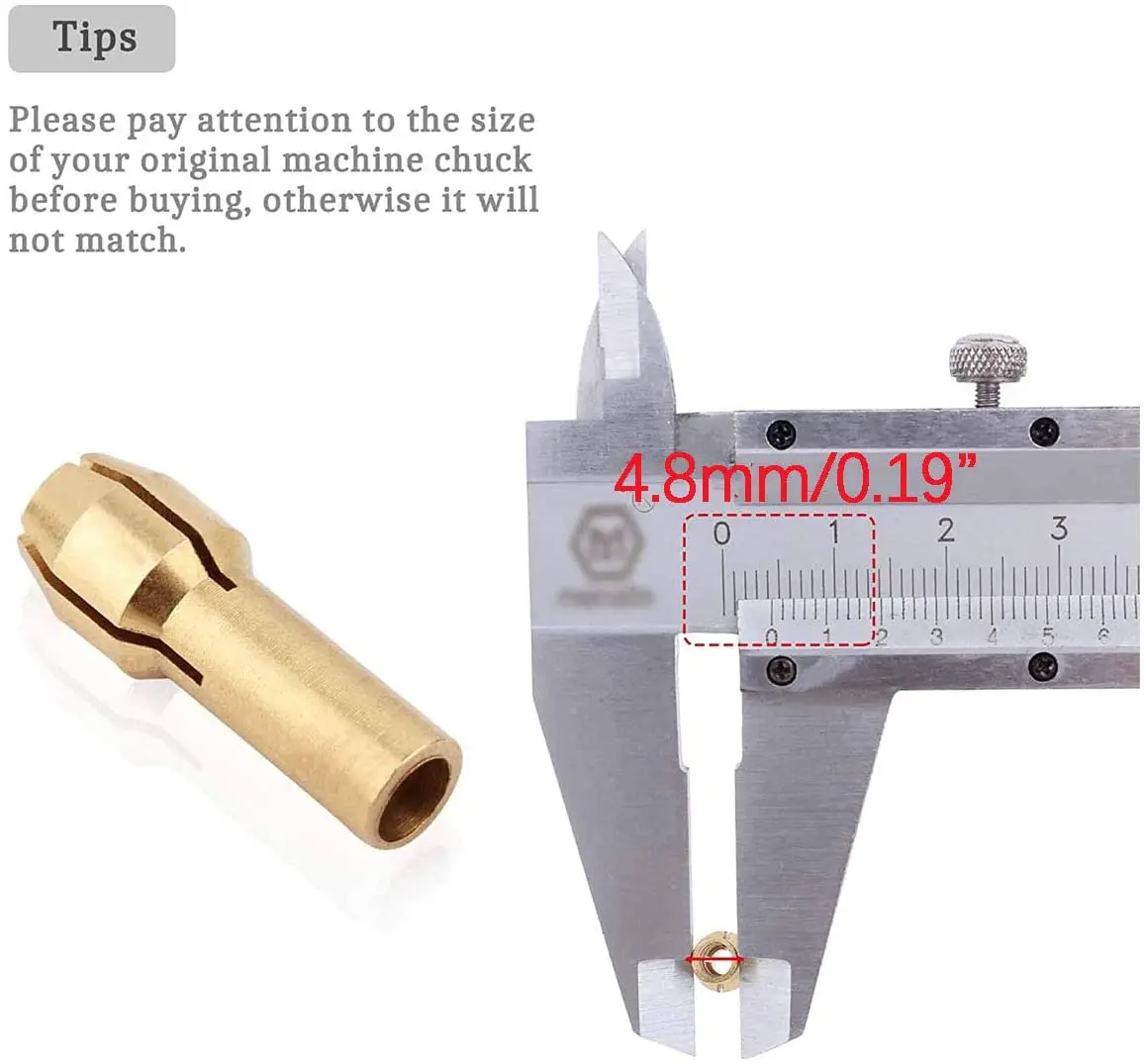 L-A Đồng Collet Mini Máy Mài Điện Nhanh Chóng Thay Đổi Mũi Khoan Chuck Bit Bộ 0.5-3.2Mm Đường Kính Chuôi 4.8Mm/0.19 ''Cho Dụng Cụ Quay