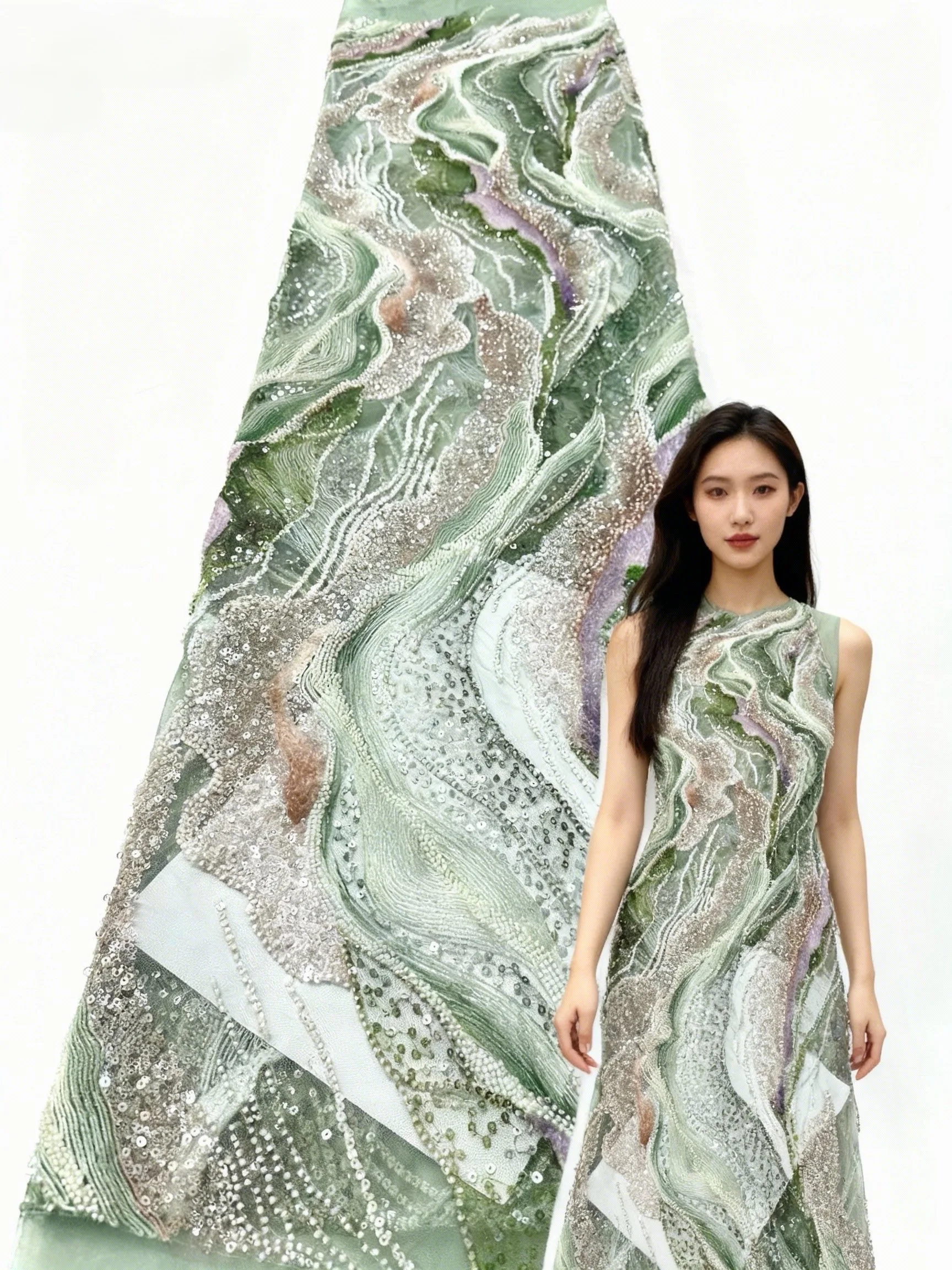 Модное африканское нигерийское кружево с вышивкой бисером, 2024, элитная роскошная французская сетчатая кружевная ткань с блестками для свадебного платья для женщин