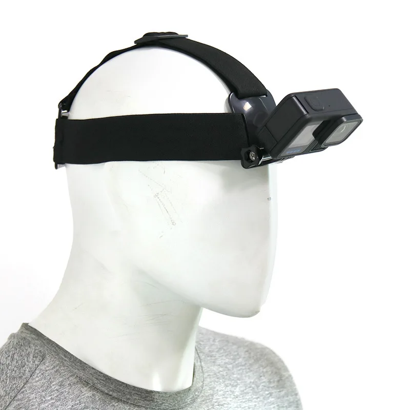 

lastic Head Strap Mount for Action Cameras Comfortable Wear with Quick Release Base Ideal for POV Vlogging Cycling Hiking