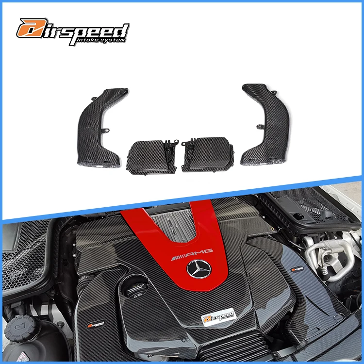 Airspeed 100% Dry Carbon Fiber Cold Air Intake System Without Air Inlet for GLC43 3.0T 2020-UP