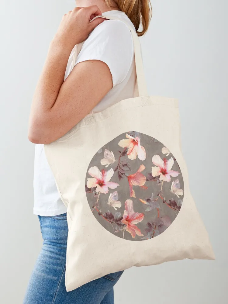

Coral Hibiscus Tote Bag women bag custom canvas bag Women's handbag Canvas for women
