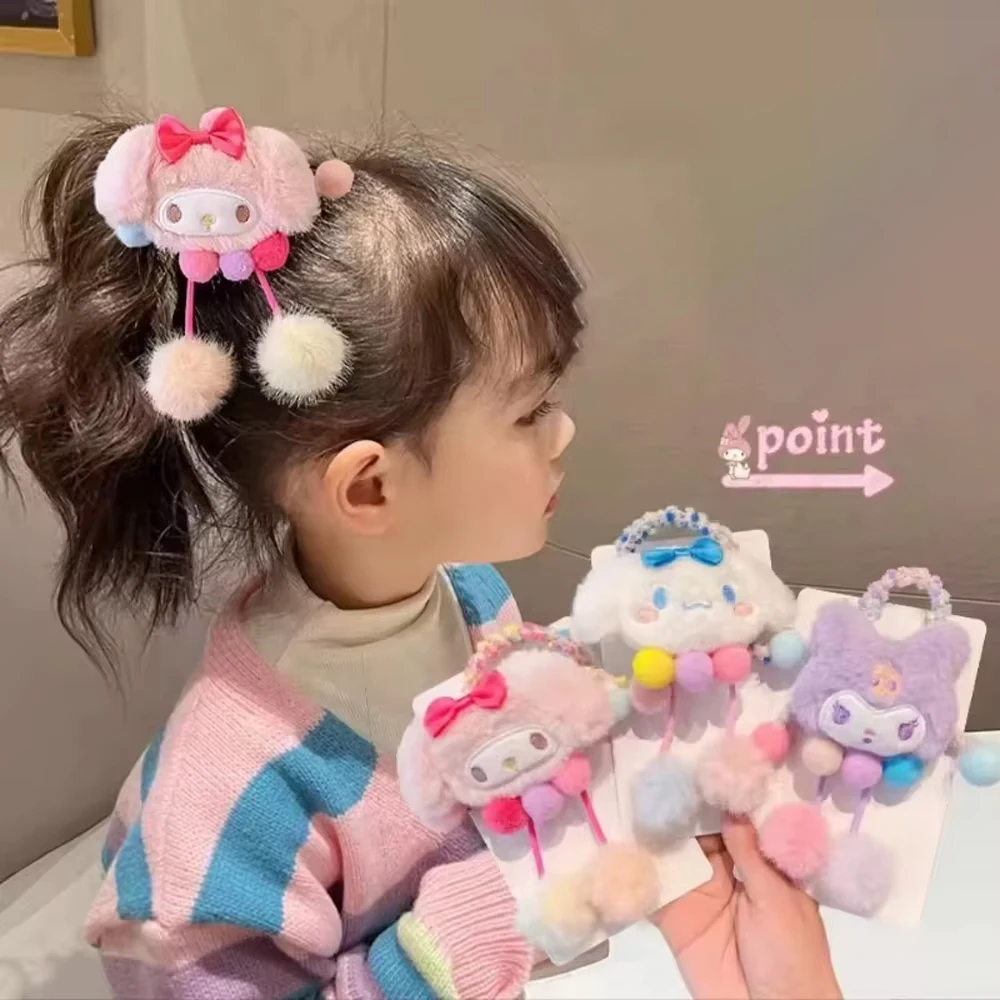

Cute Plush Elastic Hair Bands For Girls Hair Ties Scrunchies Cartoon Rubber Bands Girl Headwear Hair Accessories