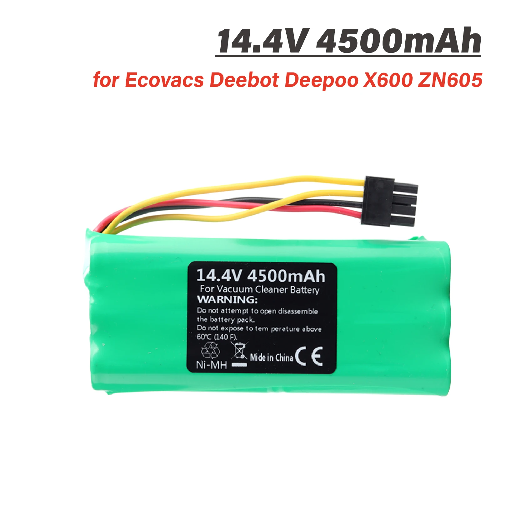 14.4V 4500MAH Ni-MH AA Vacuum Cleaner Rechargeable battery Pack for Ecovacs Deebot Deepoo X600 ZN605 ZN606 ZN609 Midea Redmond