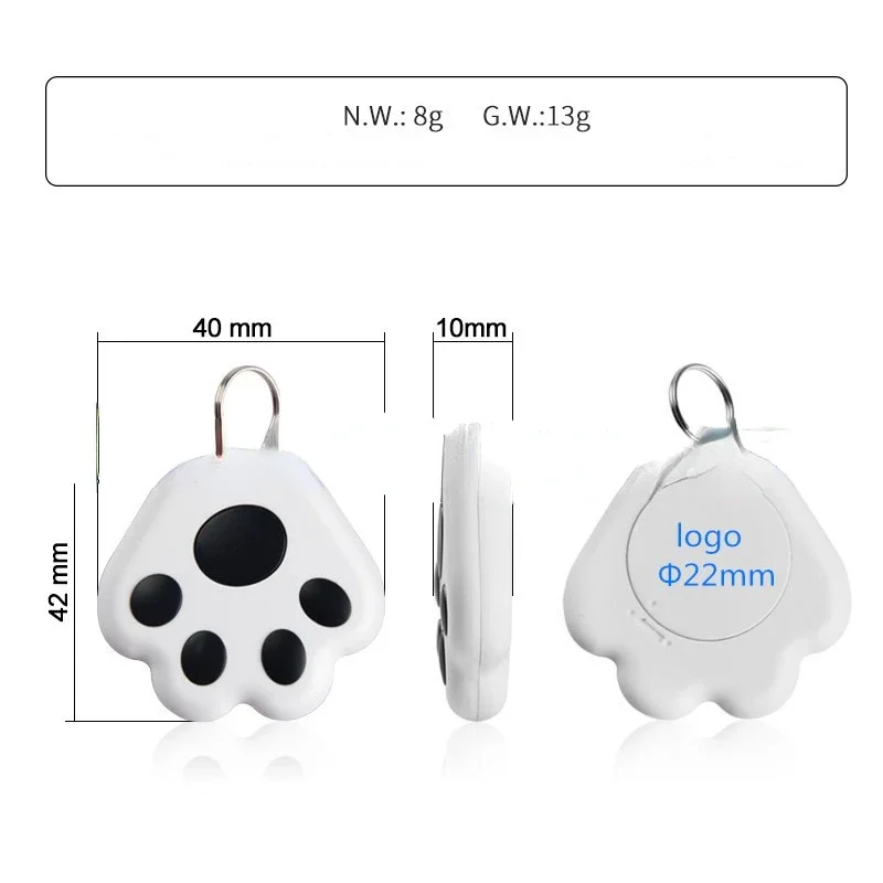 Draagbare Mini Kat Hond Huisdier Tracking Locator Bluetooth 5.0 Verborgen Gps Anti-Verloren Tracking Apparaat Voor Huisdier Mobiele Sleutel Finder Tools