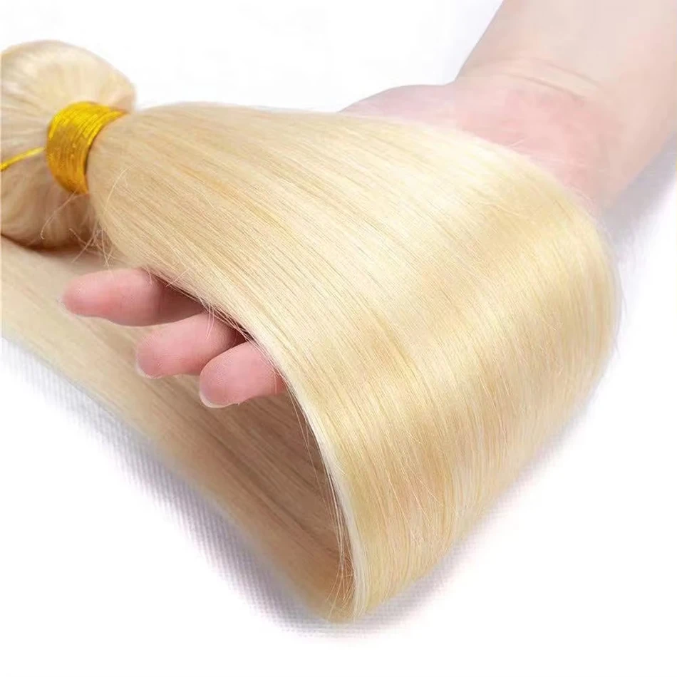 613 Blonde Bone Straight Human Hair Extensions 100% Human Hair Bundles Brazilian Remy Hair Weaveings 28 30 Inch For Black Women