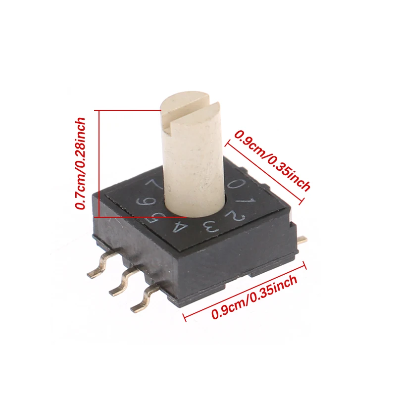 RM3HAF-10R Rotary DIP Switch, 0-9 Digital Code Switch 10 Position 3-Pin with Handle 3:3 Circuit PCB Mount Encoder image 3