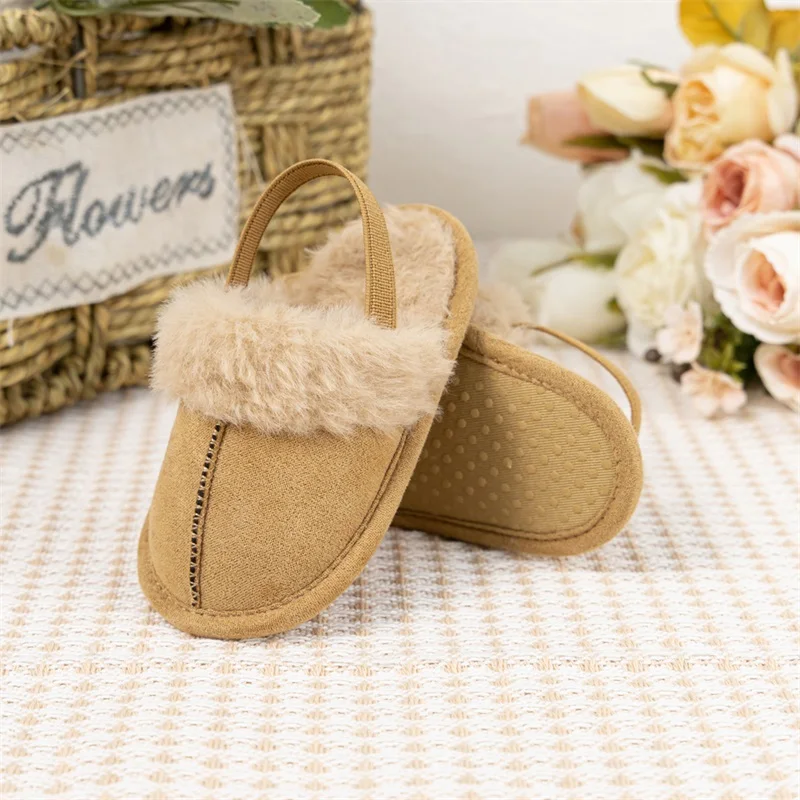 Baby Girls Sandals Cute Plush Patchwork Princess Flats Casual Walking Shoes for Newborn Infant Toddler