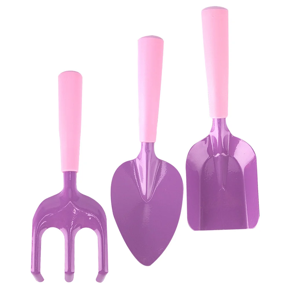 1 Juego de herramientas de jardinería para niños, pala de arena pequeña, rastrillo de mano, herramientas de plantación para jardinería y jardín de playa, juguetes de arena para niños