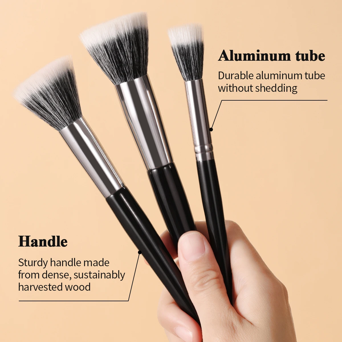 Bethy Beauty Large Angled Makeup Brush Stippling Brush Blush Brush For Contouring Sculpting Highlighting Blending Buffing