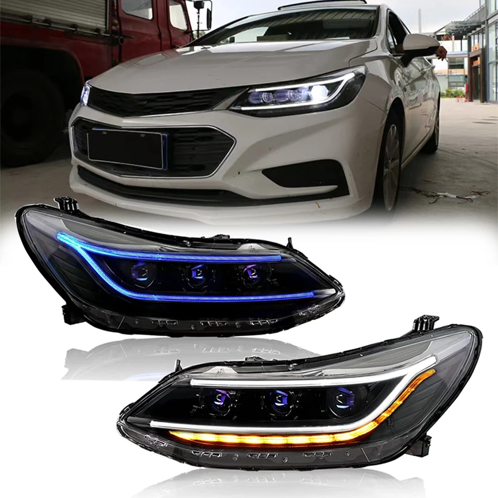 1Pair LED Headlights Assembly for Chevrolet Chevy Cruze 2016-2019 DRL Sequential Turnning Signal Chevy Cruze Car Accessories