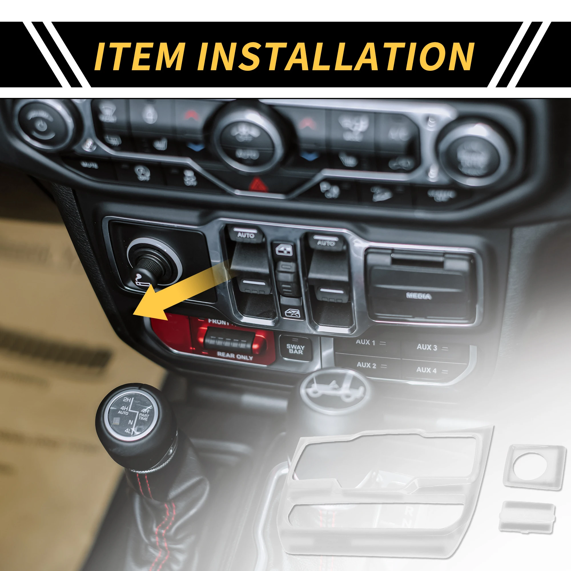 

UXCELL Dashboard Center Console Window Control Panel Cover for Jeep Wrangler White