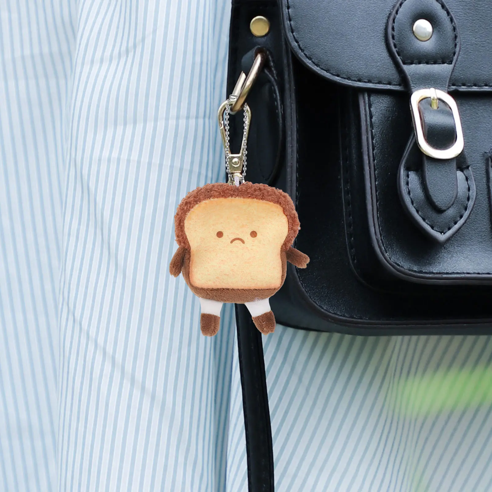 2 szt. Pluszowy breloczek w kształcie tostów, uroczy breloczek do kluczy w kształcie chleba, ozdoba do zawieszenia na torbie, dekoracja na prezent festiwalowy, pluszowy breloczek w kształcie tostów