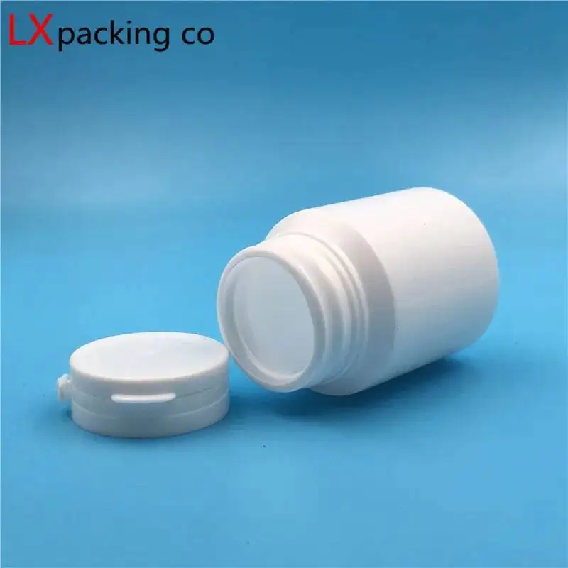50 PZ 30 ML 60 ML 100 ML Bottiglia Vuota di Plastica Bianca Pillola a Prova di Pilfer Contenitore di Polvere Allentata Vaso di Imballaggio Cosmetico