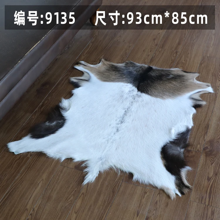 Unique Natural color Goat leather Rug Wool Chair Cushion Carpet for living room cat mattress dog beds real fur white leather