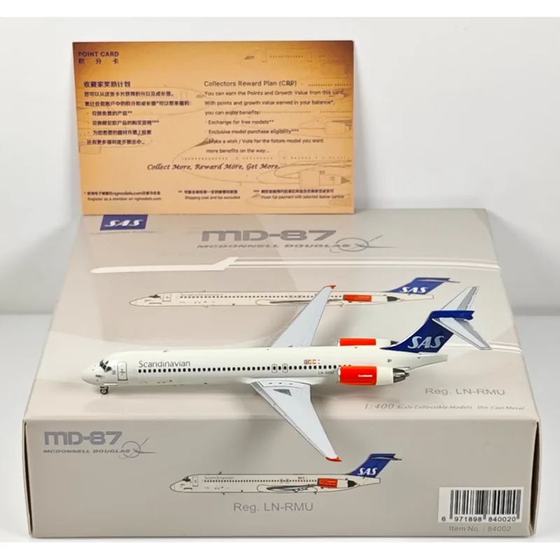 

Модель самолета NG Models 1/400 Scandinavian Airlines MD-87 LN-RMU, литая из сплава, коллекционная, декоративная