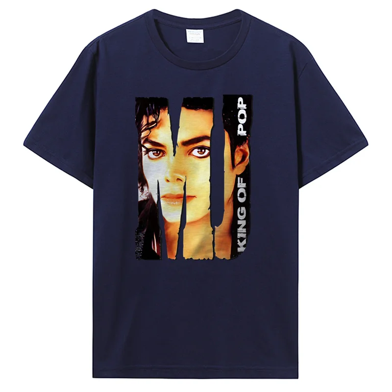 Fashion Mj Michael Jackson King Of Pop T Shirt Summer Men O-neck Tshirt Unisex Cotton Tees Harajuku