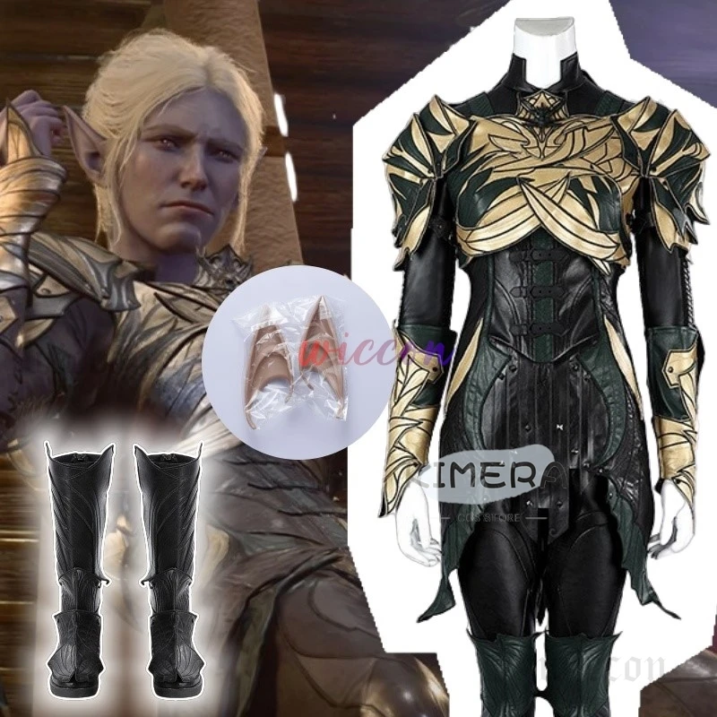 Minthara Cosplay Costume Game Baldur3Gate Costume High Quality Handsome Set Shoes Vest Shoulder Armor Halloween Party Uniform