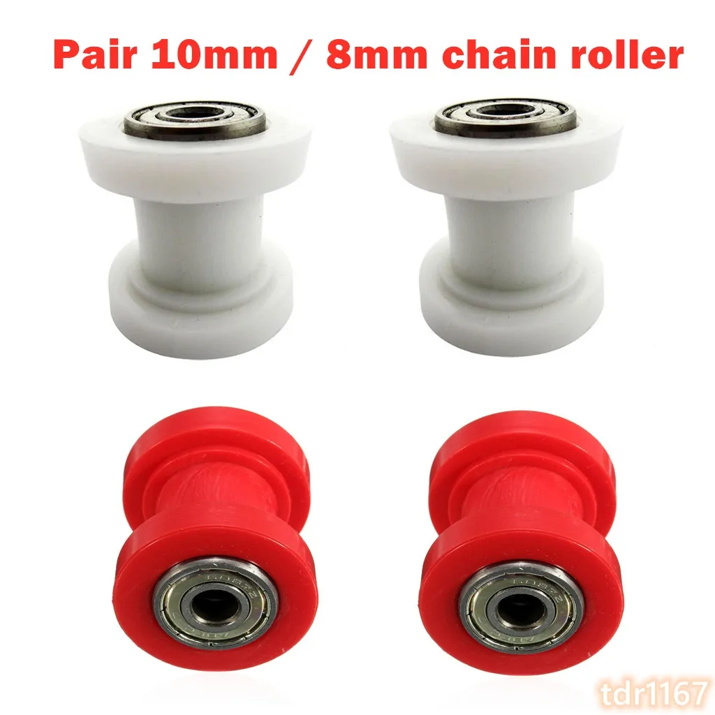 1pcs Pit Bike 8/10mm Red Nylon Chain Roller Guide 420 428 Bearing 110 125cc 140cc 160cc